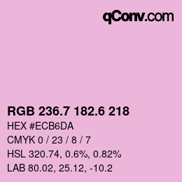 カラーコード: RGB 236.7 182.6 218 | qconv.com