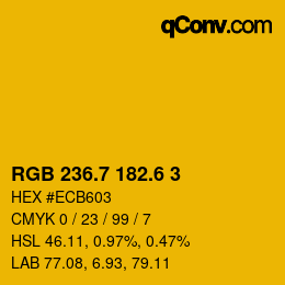カラーコード: RGB 236.7 182.6 3 | qconv.com