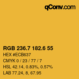 カラーコード: RGB 236.7 182.6 55 | qconv.com