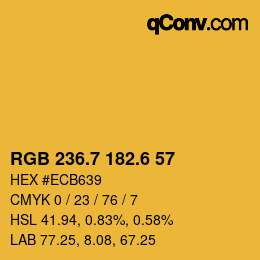 カラーコード: RGB 236.7 182.6 57 | qconv.com