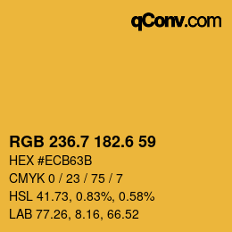 カラーコード: RGB 236.7 182.6 59 | qconv.com