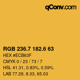 カラーコード: RGB 236.7 182.6 63 | qconv.com