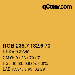カラーコード: RGB 236.7 182.6 70 | qconv.com