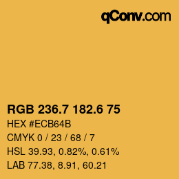 カラーコード: RGB 236.7 182.6 75 | qconv.com