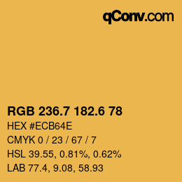 カラーコード: RGB 236.7 182.6 78 | qconv.com
