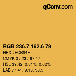 カラーコード: RGB 236.7 182.6 79 | qconv.com