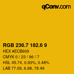 カラーコード: RGB 236.7 182.6 9 | qconv.com