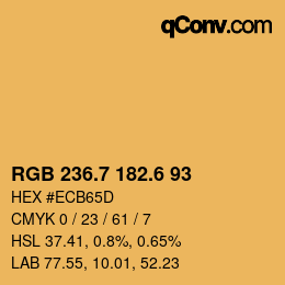 カラーコード: RGB 236.7 182.6 93 | qconv.com