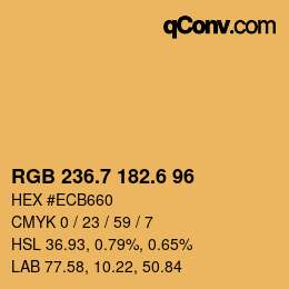 カラーコード: RGB 236.7 182.6 96 | qconv.com