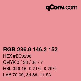 Code couleur: RGB 236.9 146.2 152 | qconv.com