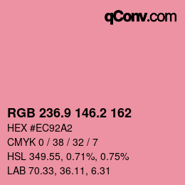 Color code: RGB 236.9 146.2 162 | qconv.com