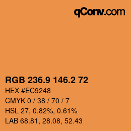 Color code: RGB 236.9 146.2 72 | qconv.com