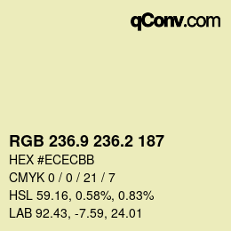 Color code: RGB 236.9 236.2 187 | qconv.com
