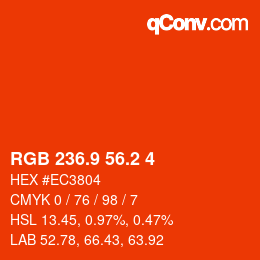 カラーコード: RGB 236.9 56.2 4 | qconv.com