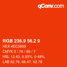 カラーコード: RGB 236.9 56.2 9 | qconv.com