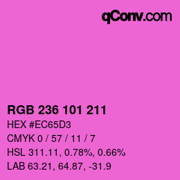 Código de color: RGB 236 101 211 | qconv.com