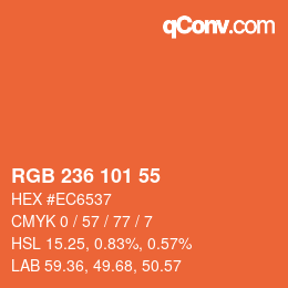 Farbcode: RGB 236 101 55 | qconv.com