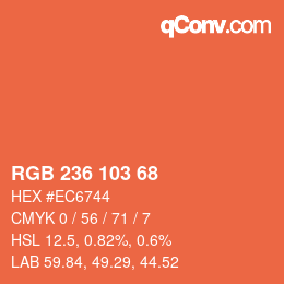 カラーコード: RGB 236 103 68 | qconv.com