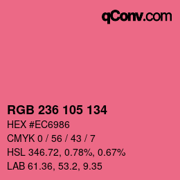 Color code: RGB 236 105 134 | qconv.com