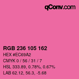 Farbcode: RGB 236 105 162 | qconv.com