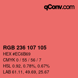 Color code: RGB 236 107 105 | qconv.com