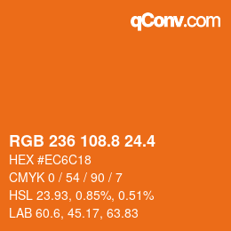 カラーコード: RGB 236 108.8 24.4 | qconv.com