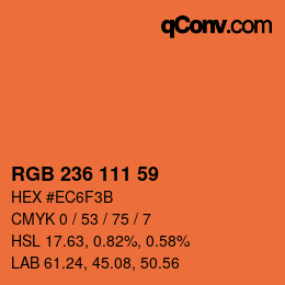 カラーコード: RGB 236 111 59 | qconv.com