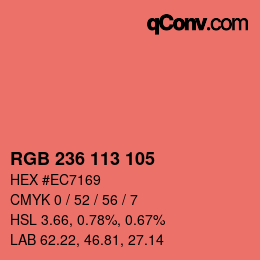 Color code: RGB 236 113 105 | qconv.com