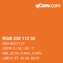 Color code: RGB 236 113 39 | qconv.com