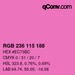 Color code: RGB 236 115 188 | qconv.com