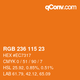 Color code: RGB 236 115 23 | qconv.com