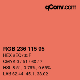 Color code: RGB 236 115 95 | qconv.com