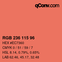 Farbcode: RGB 236 115 96 | qconv.com