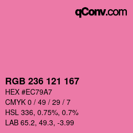 Color code: RGB 236 121 167 | qconv.com
