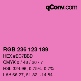 Color code: RGB 236 123 189 | qconv.com
