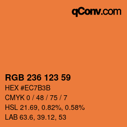 カラーコード: RGB 236 123 59 | qconv.com