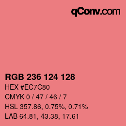 Color code: RGB 236 124 128 | qconv.com