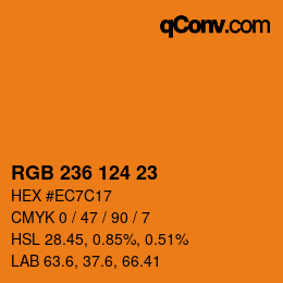Color code: RGB 236 124 23 | qconv.com