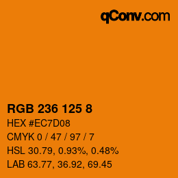 Color code: RGB 236 125 8 | qconv.com