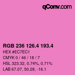 カラーコード: RGB 236 126.4 193.4 | qconv.com