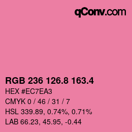 カラーコード: RGB 236 126.8 163.4 | qconv.com