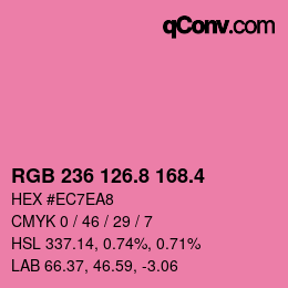 カラーコード: RGB 236 126.8 168.4 | qconv.com