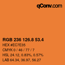 カラーコード: RGB 236 126.8 53.4 | qconv.com