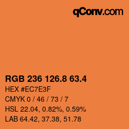 カラーコード: RGB 236 126.8 63.4 | qconv.com