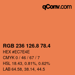 カラーコード: RGB 236 126.8 78.4 | qconv.com