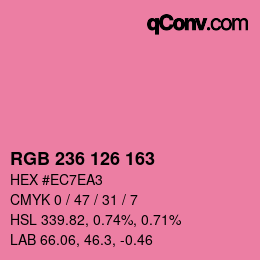 カラーコード: RGB 236 126 163 | qconv.com