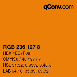 Color code: RGB 236 127 8 | qconv.com