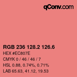 カラーコード: RGB 236 128.2 126.6 | qconv.com