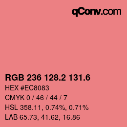 カラーコード: RGB 236 128.2 131.6 | qconv.com