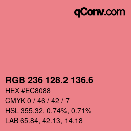 カラーコード: RGB 236 128.2 136.6 | qconv.com